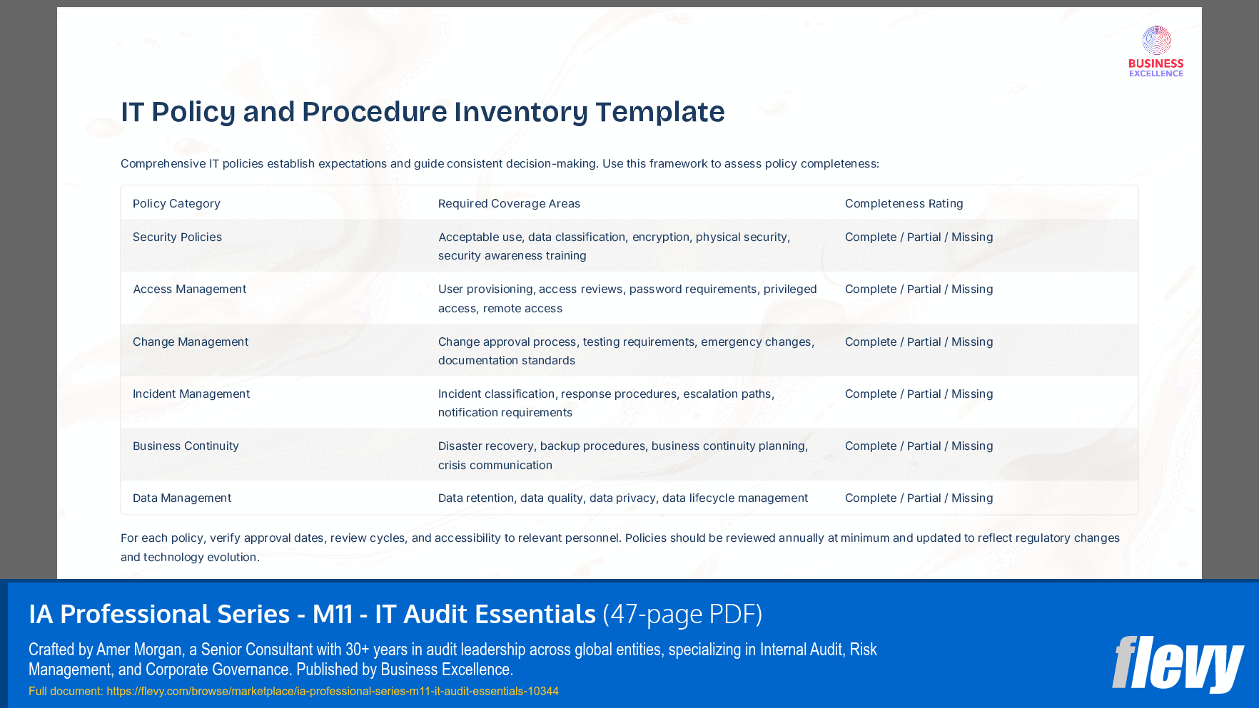 IA Professional Series - M11 - IT Audit Essentials (47-page PDF document) Preview Image