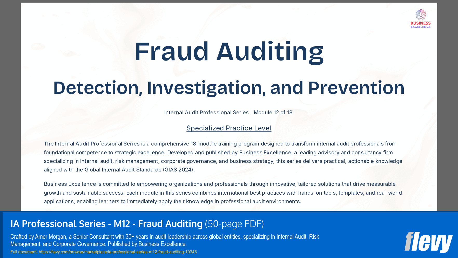 IA Professional Series - M12 - Fraud Auditing (50-page PDF document) Preview Image
