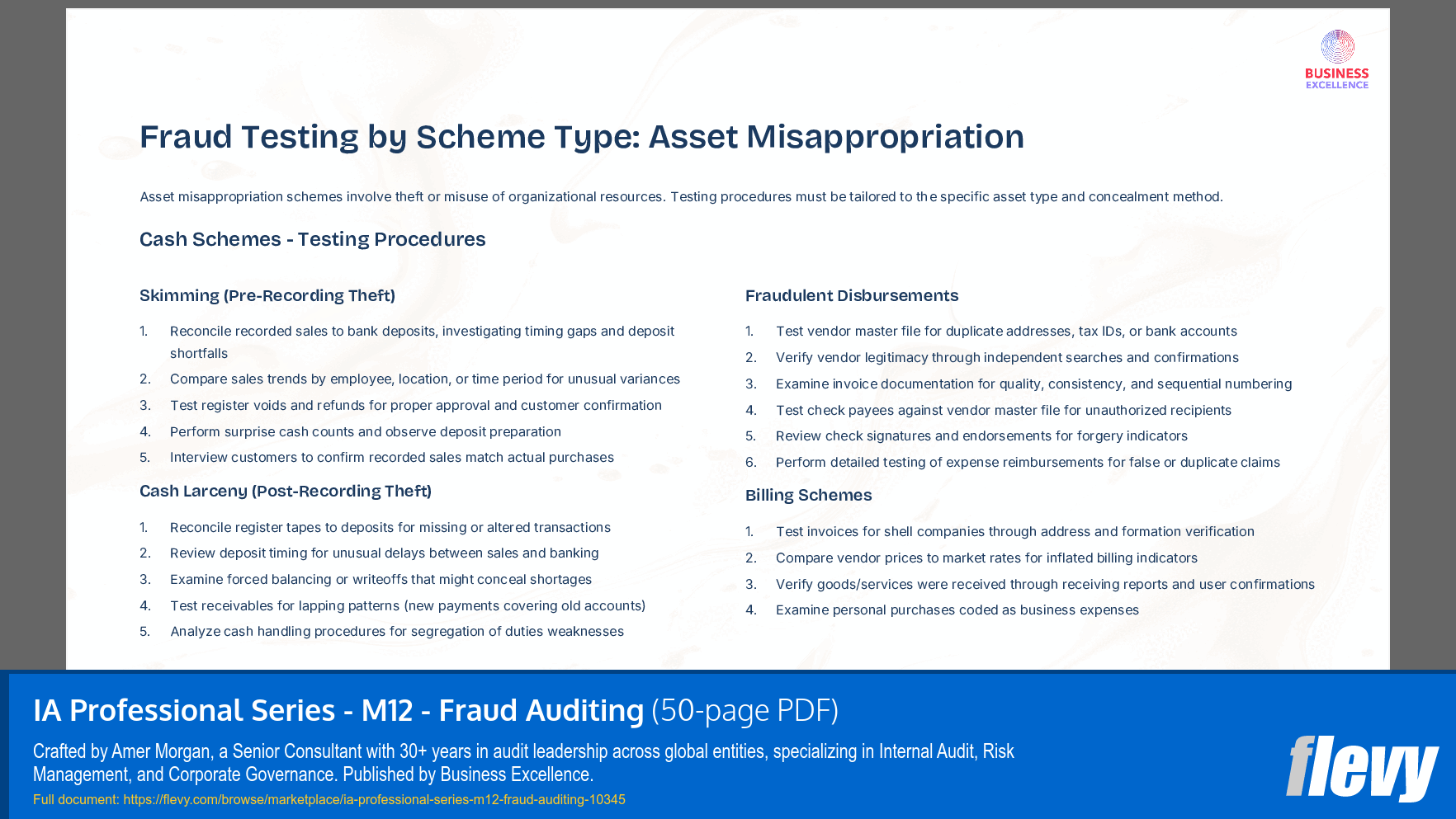 IA Professional Series - M12 - Fraud Auditing (50-page PDF document) Preview Image