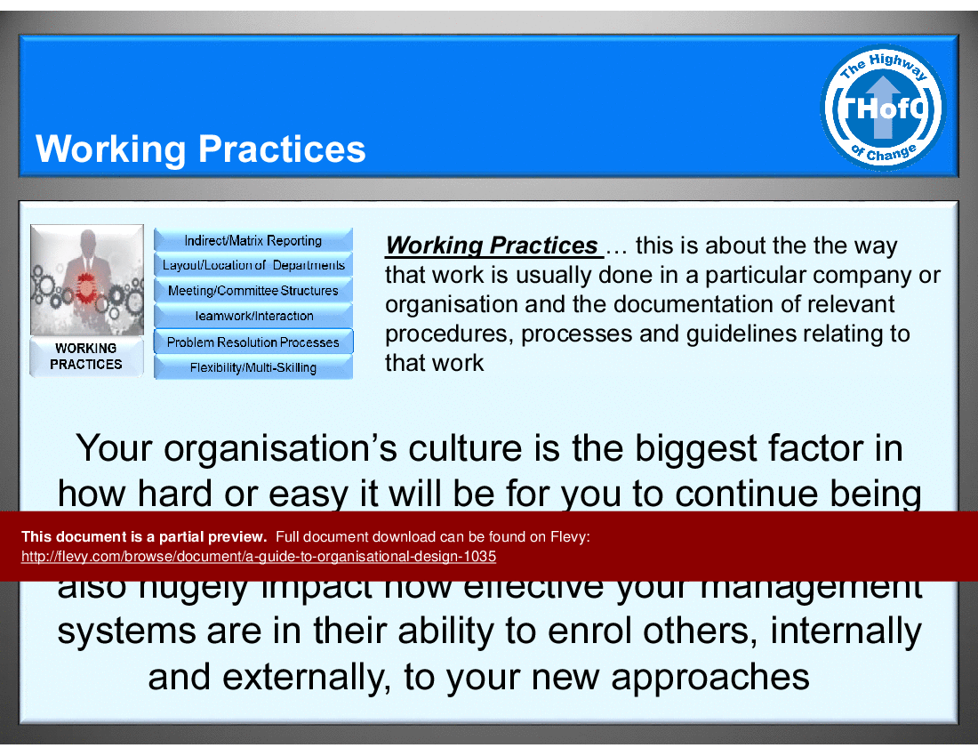 This is a partial preview of A Guide to Organisational Design (19-slide PowerPoint presentation (PPTX)). Full document is 19 slides. 