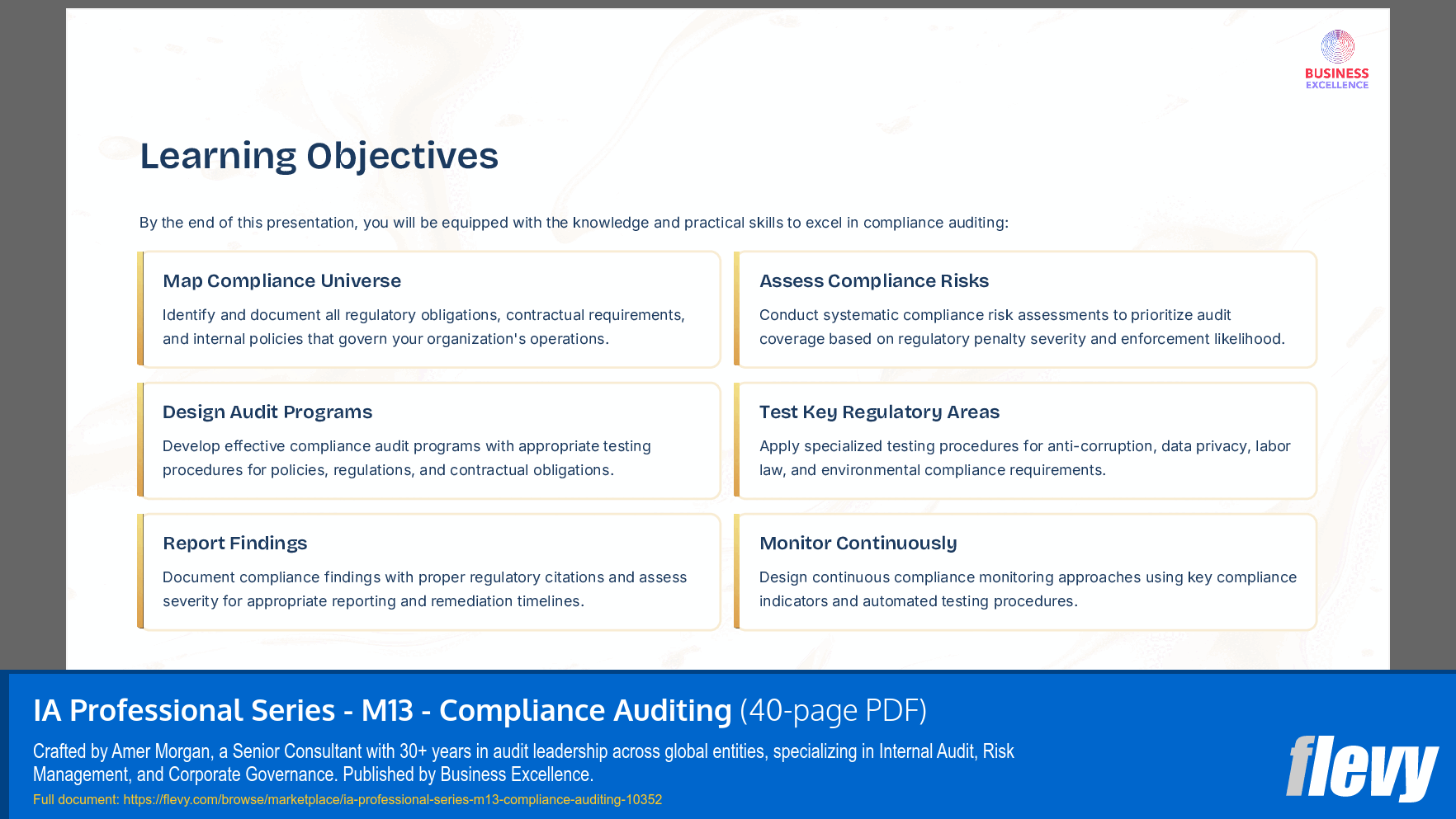 IA Professional Series - M13 - Compliance Auditing (40-page PDF document) Preview Image
