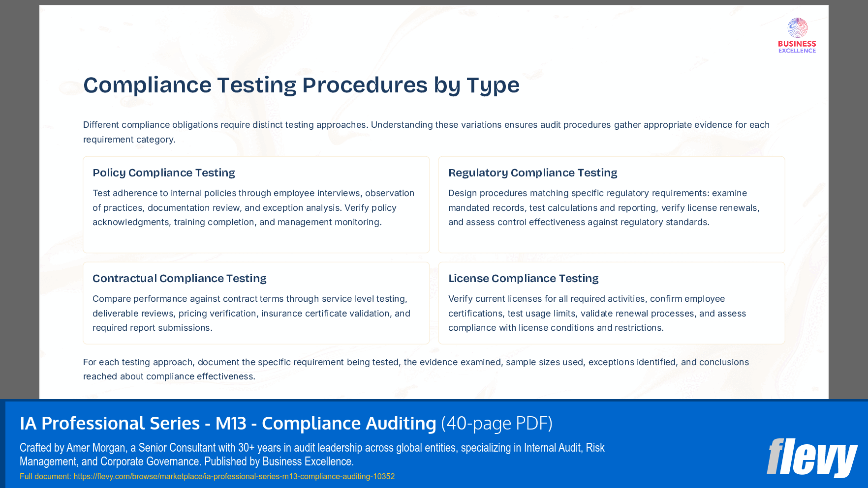 IA Professional Series - M13 - Compliance Auditing (40-page PDF document) Preview Image