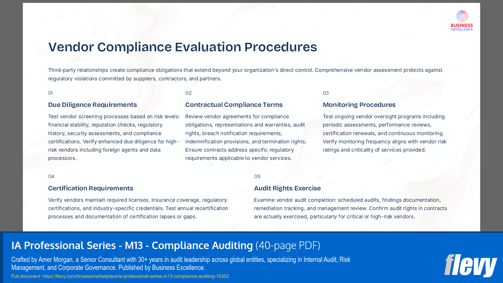 IA Professional Series - M13 - Compliance Auditing (40-page PDF document) Preview Image
