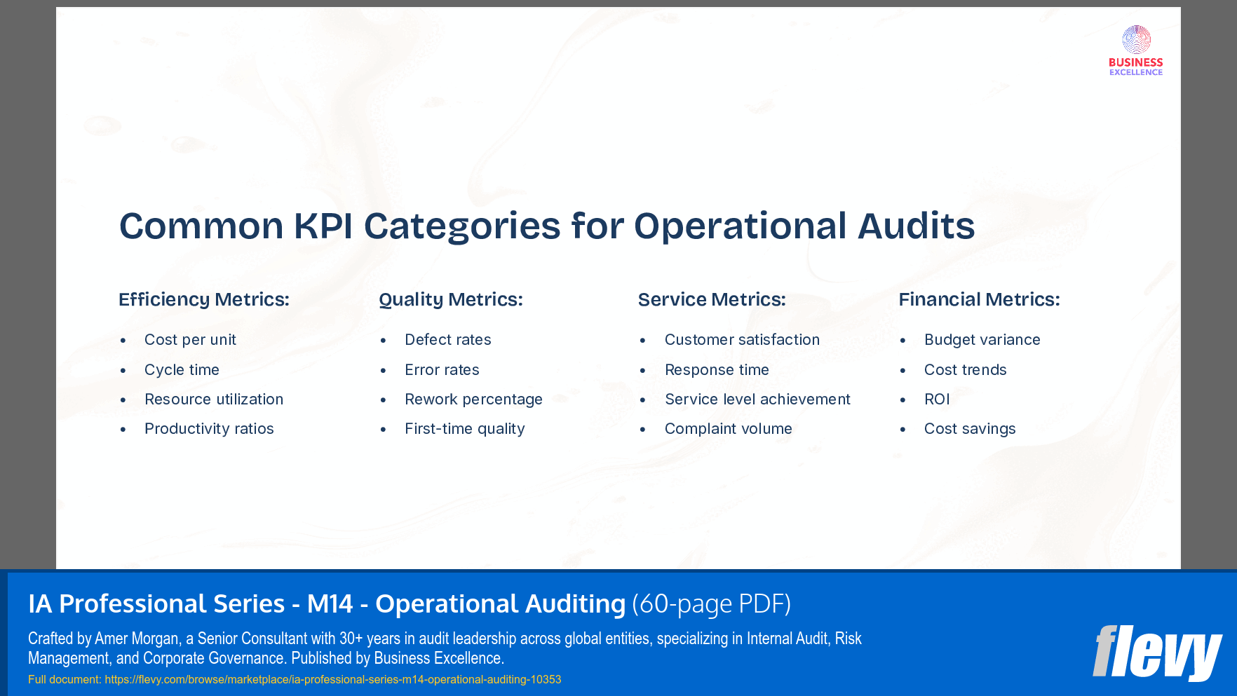 IA Professional Series - M14 - Operational Auditing (60-page PDF document) Preview Image