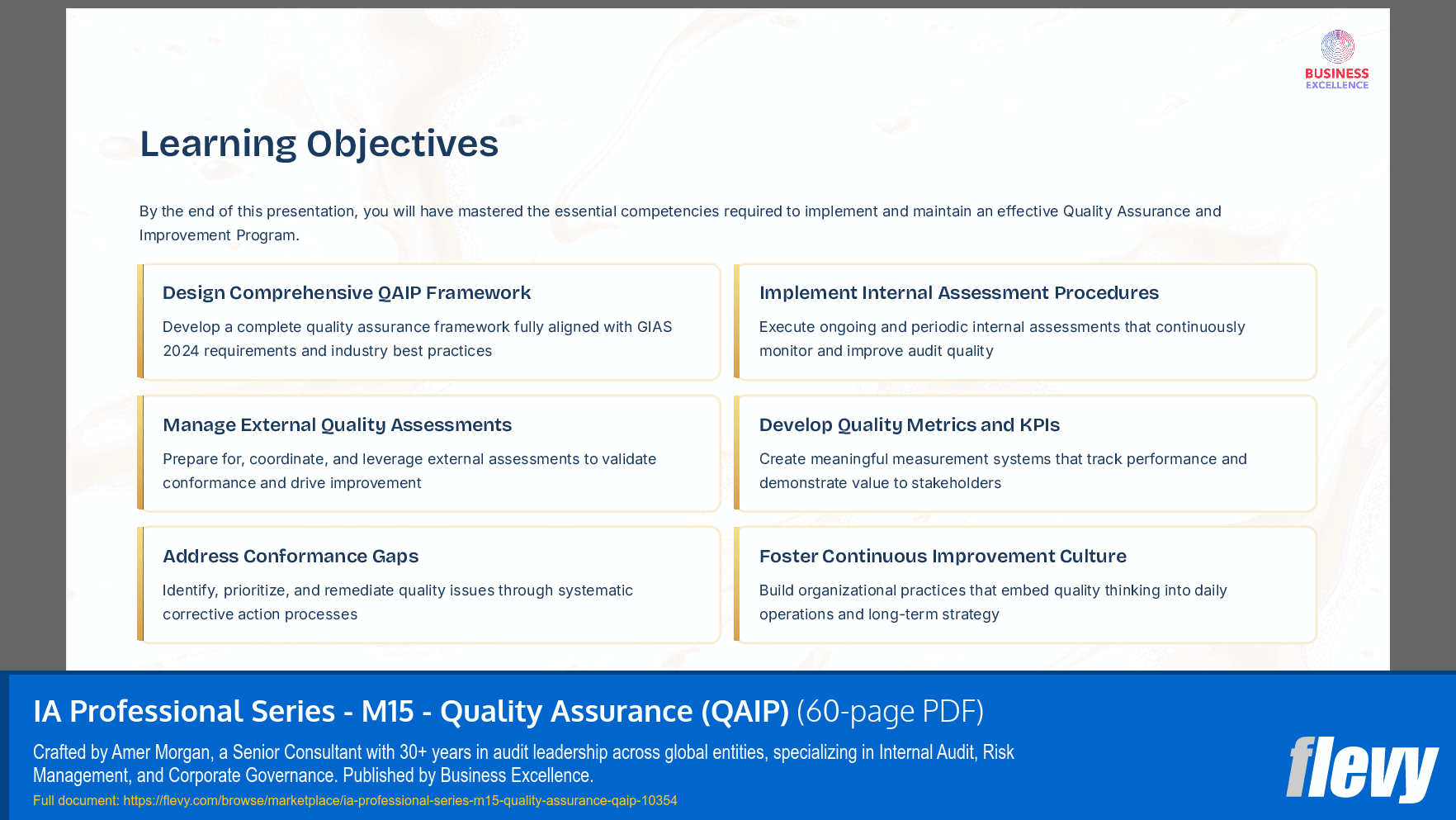 IA Professional Series - M15 - Quality Assurance (QAIP) (60-page PDF document) Preview Image