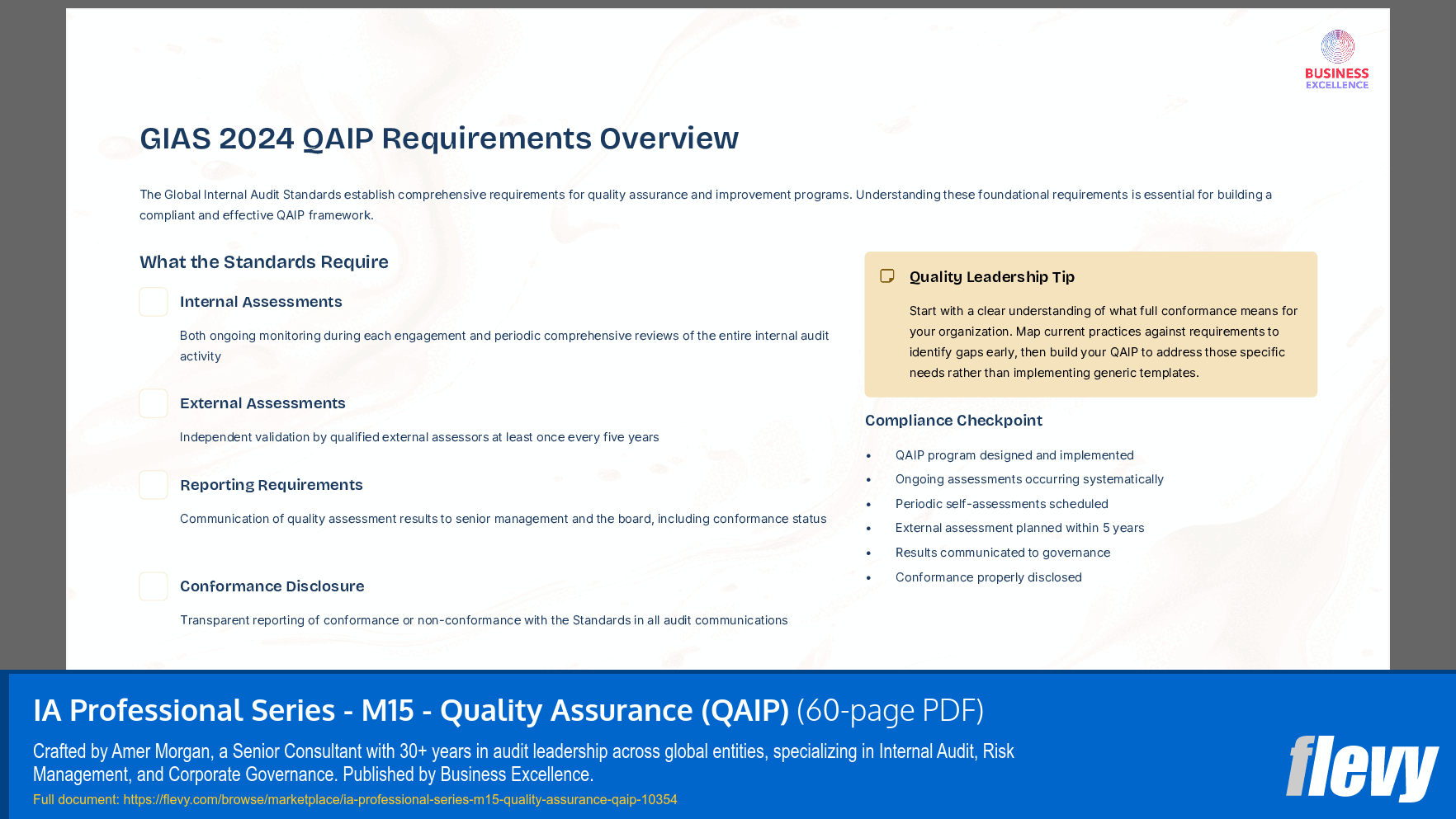 IA Professional Series - M15 - Quality Assurance (QAIP) (60-page PDF document) Preview Image