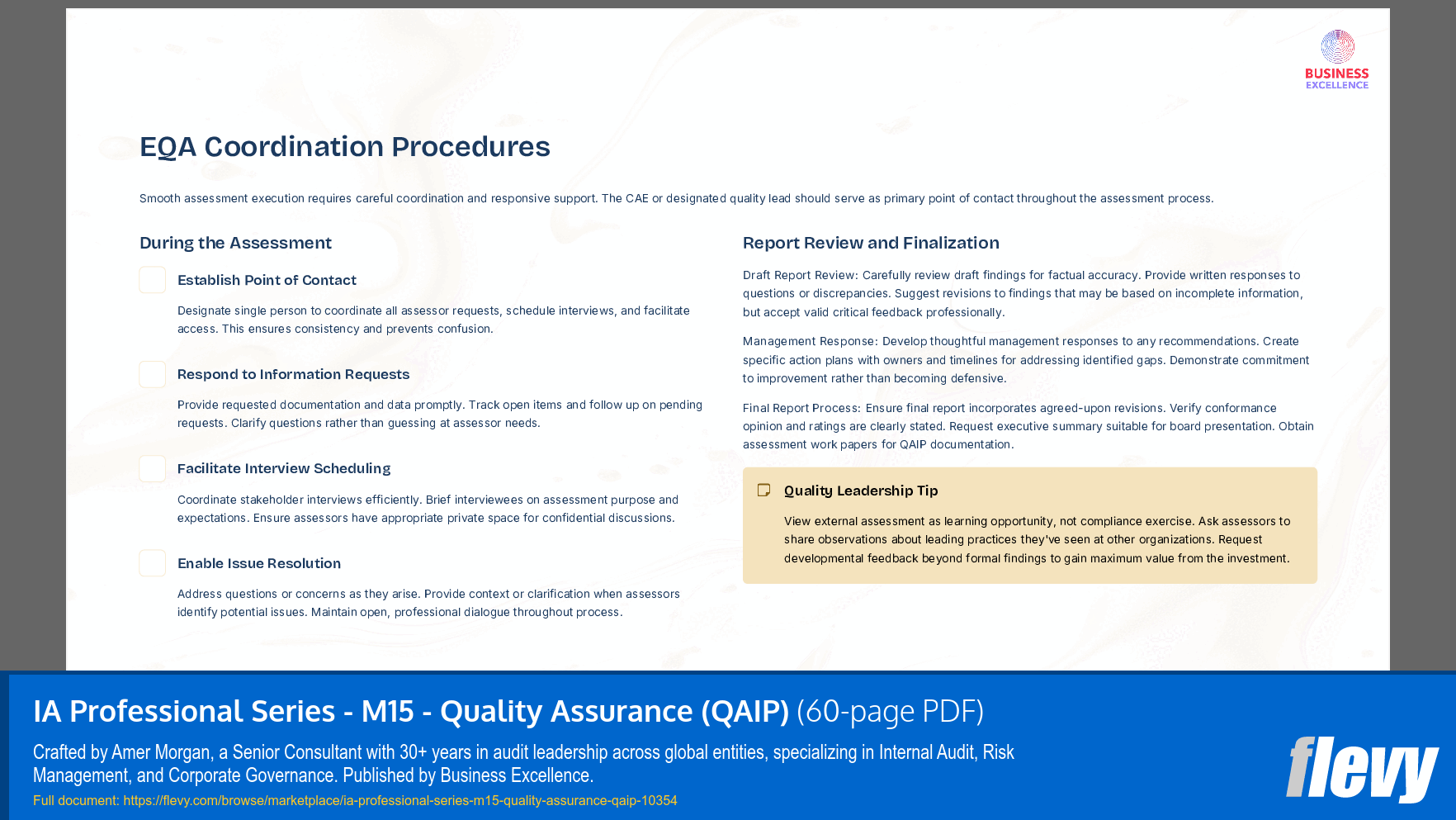 IA Professional Series - M15 - Quality Assurance (QAIP) (60-page PDF document) Preview Image