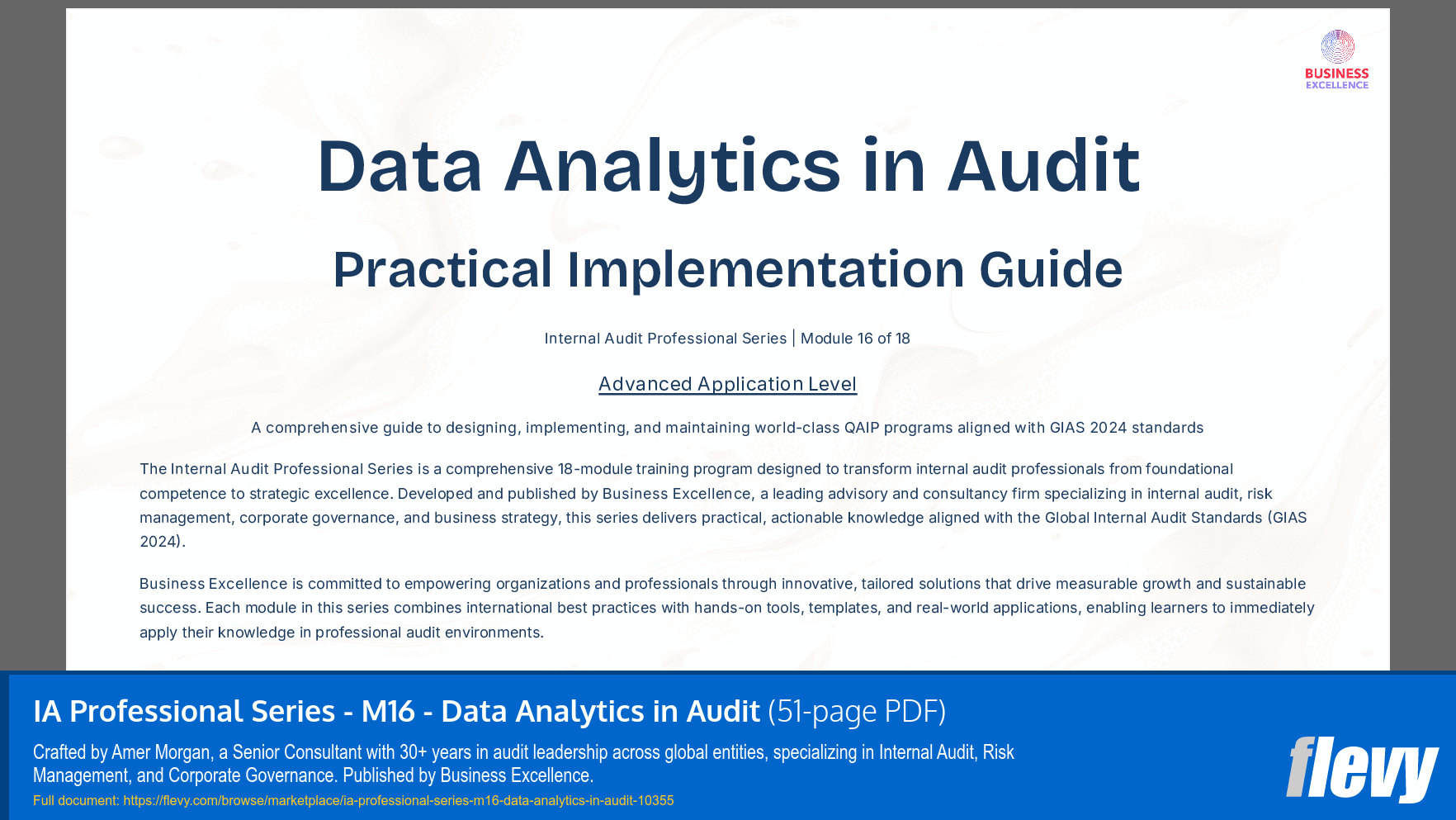 IA Professional Series - M16 - Data Analytics in Audit (51-page PDF document) Preview Image