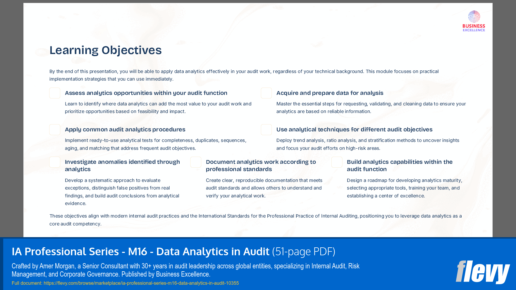 IA Professional Series - M16 - Data Analytics in Audit (51-page PDF document) Preview Image