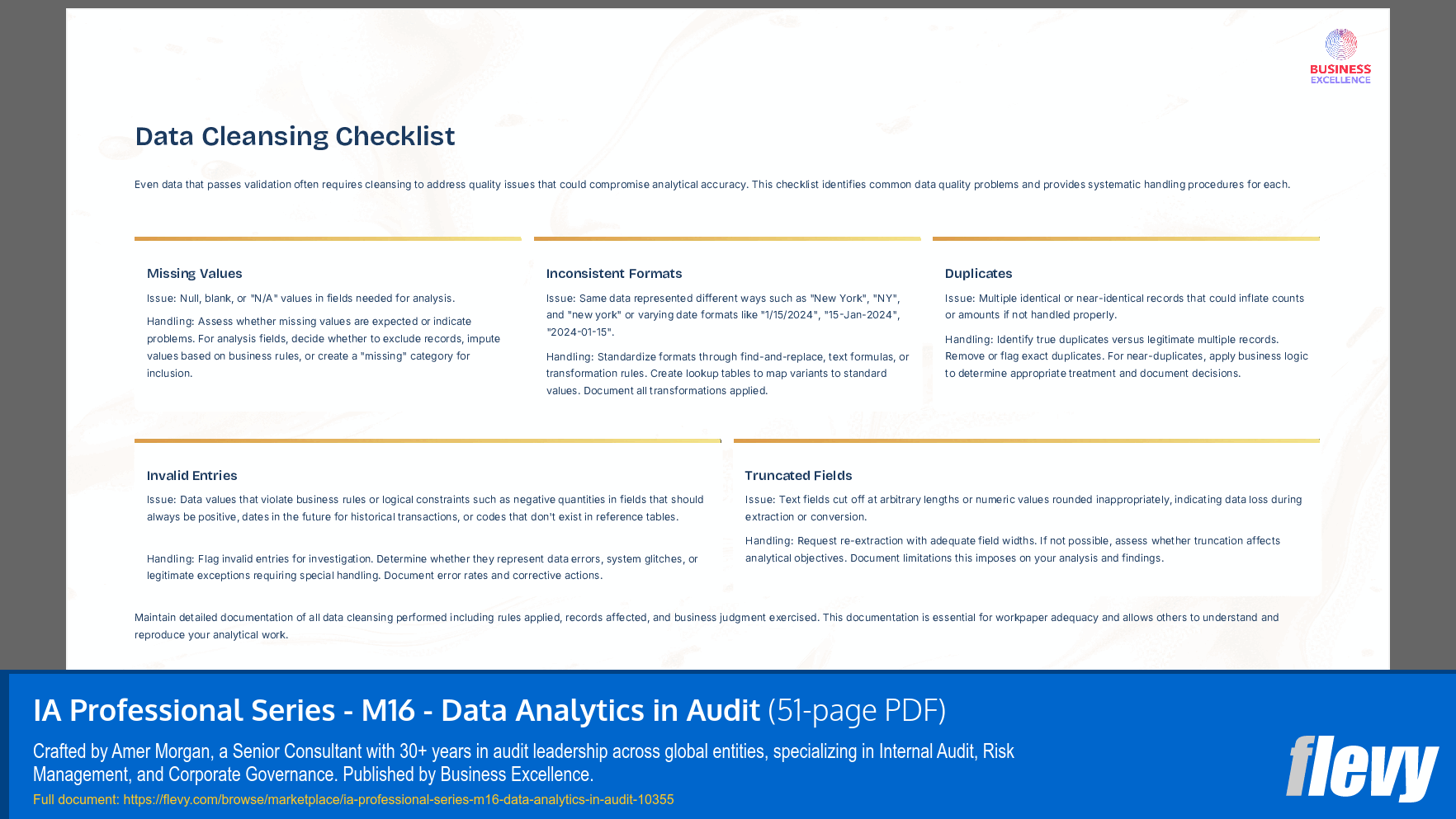 IA Professional Series - M16 - Data Analytics in Audit (51-page PDF document) Preview Image