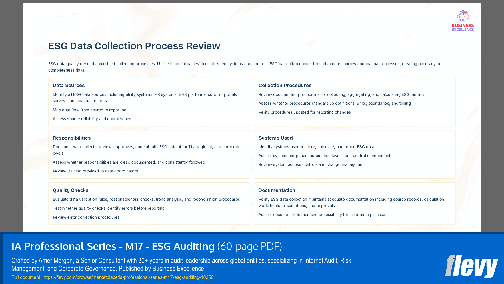 IA Professional Series - M17 - ESG Auditing (60-page PDF document) Preview Image
