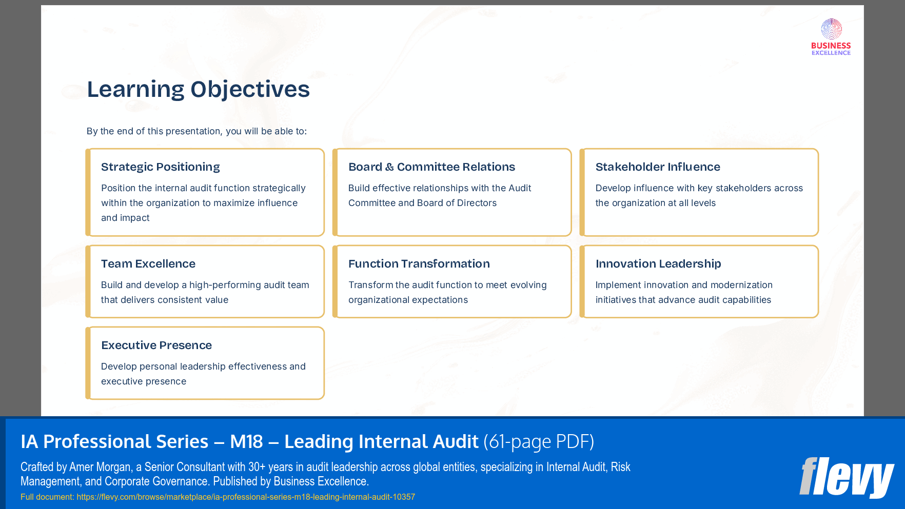 IA Professional Series - M18 - Leading Internal Audit (61-page PDF document) Preview Image