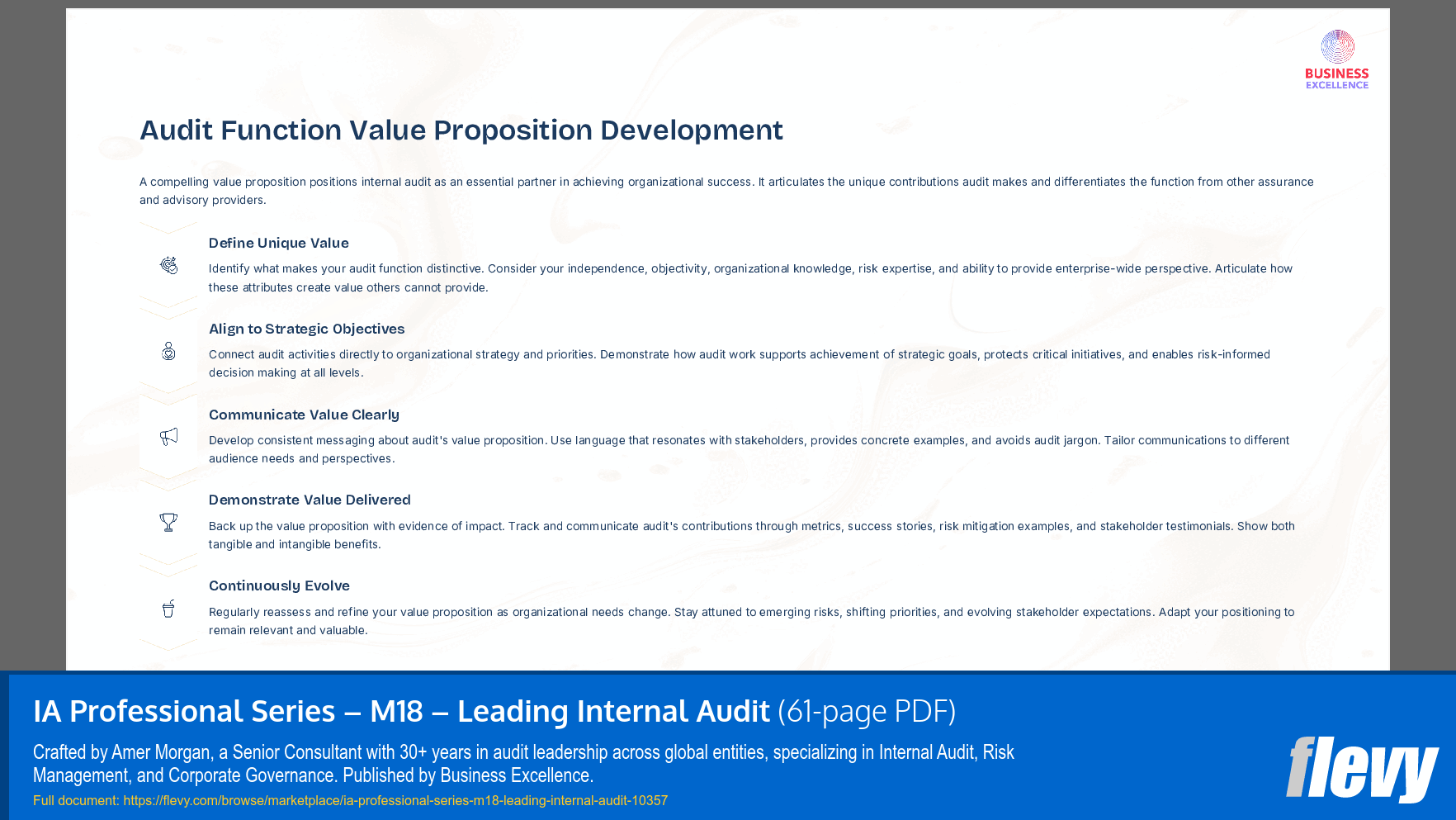 IA Professional Series - M18 - Leading Internal Audit (61-page PDF document) Preview Image