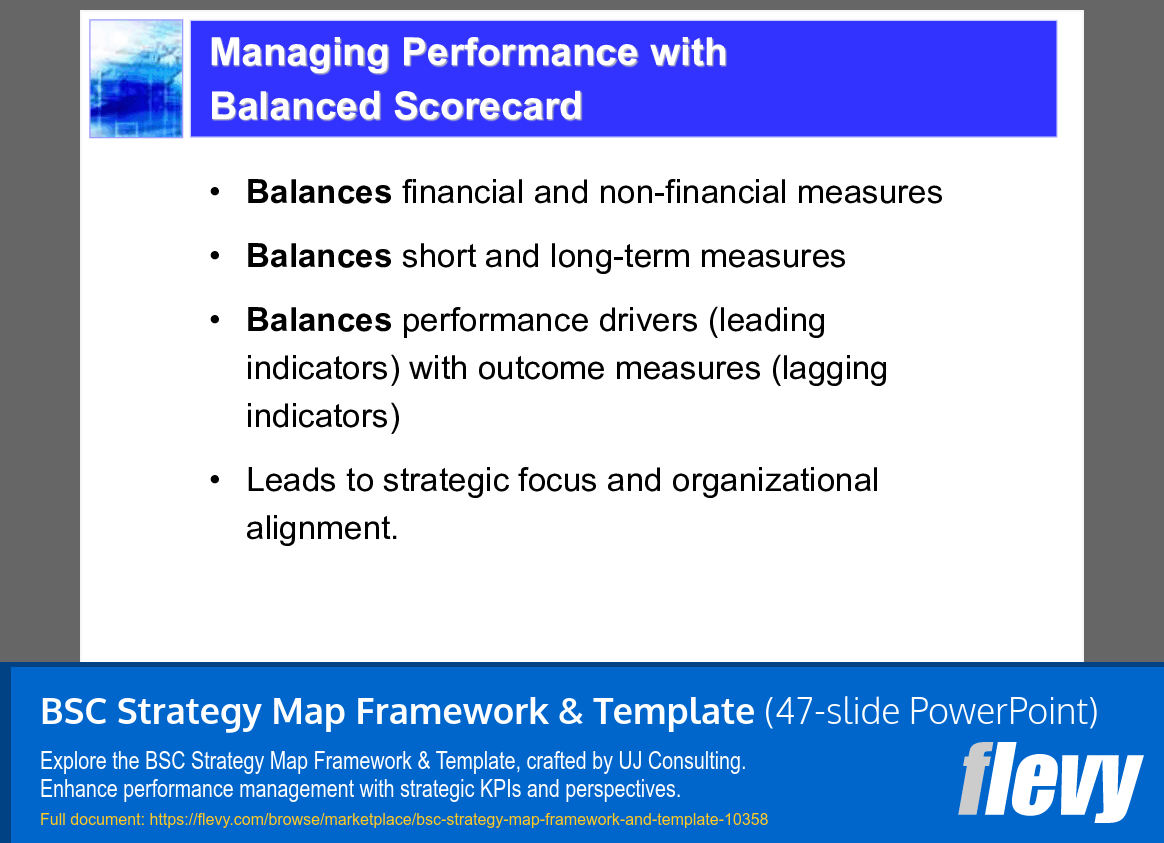 BSC Strategy Map Framework & Template (47-slide PPT PowerPoint presentation slide deck (PPTX)) Preview Image