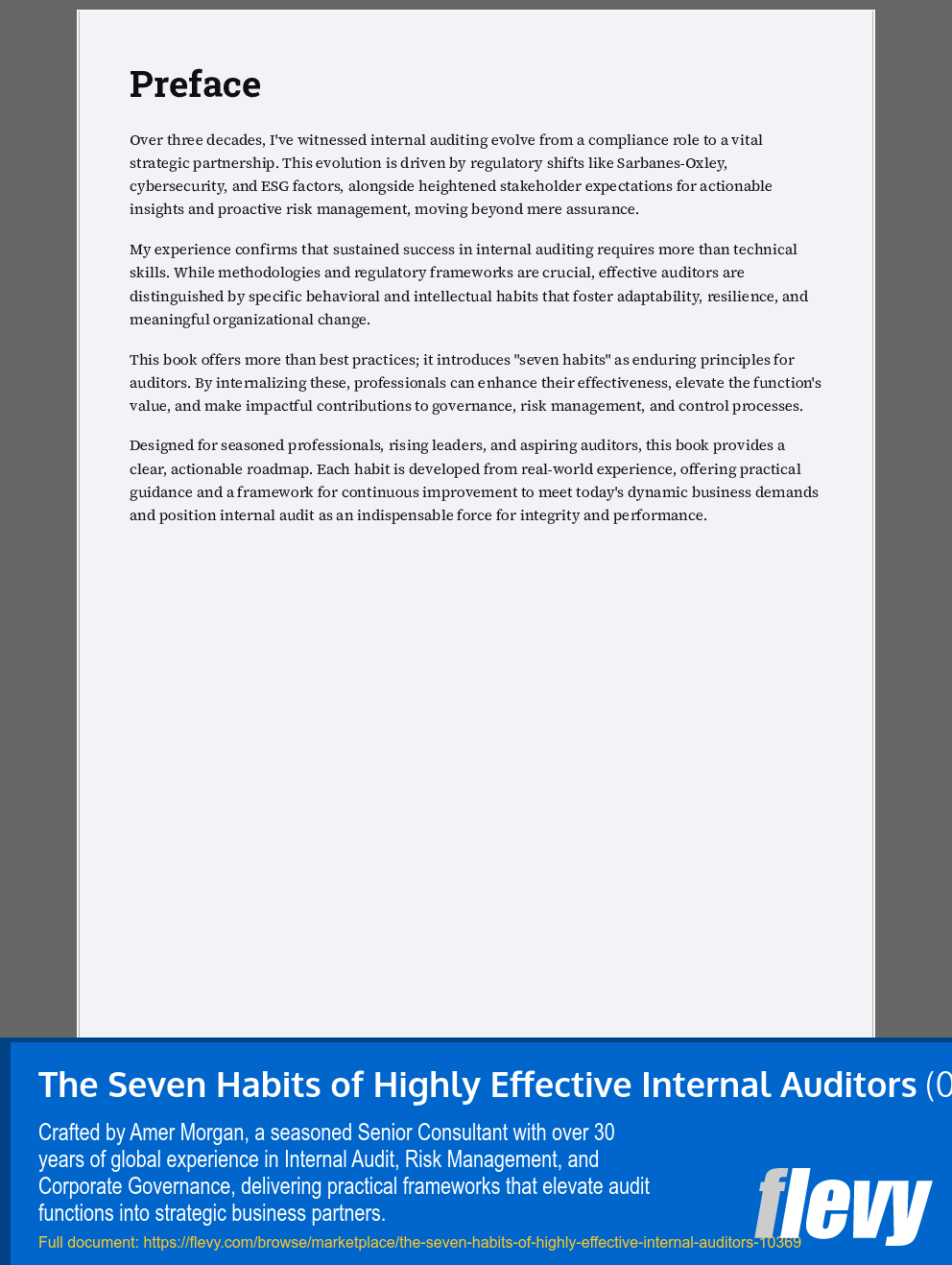 The Seven Habits of Highly Effective Internal Auditors (0-page PDF document) Preview Image