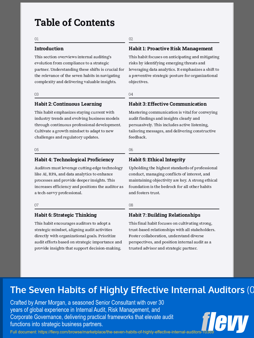 The Seven Habits of Highly Effective Internal Auditors (0-page PDF document) Preview Image