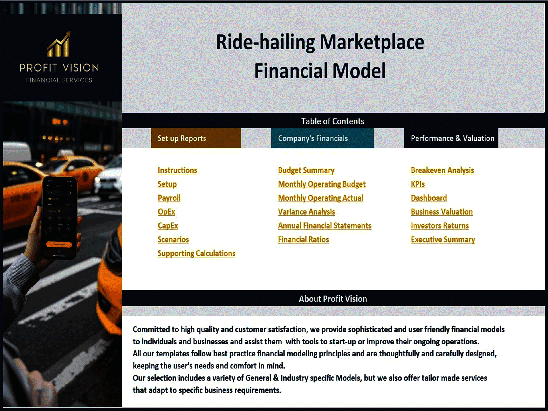 Ride-hailing Marketplace – 10 Year Financial Model (Excel template (XLSX)) Preview Image