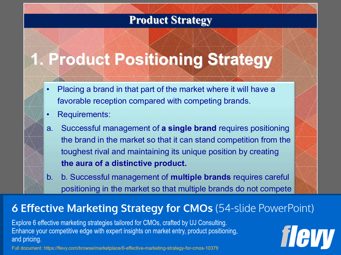 6 Effective Marketing Strategy for CMOs (54-slide PPT PowerPoint presentation slide deck (PPTX)) Preview Image