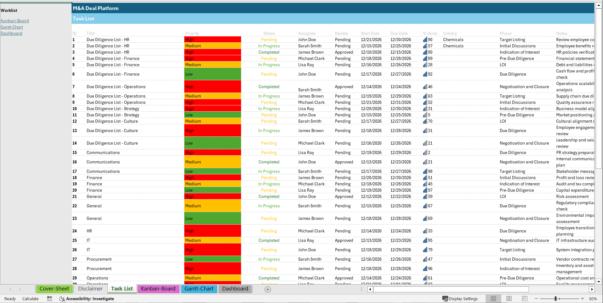 Ultimate M&A Deal Platform Toolkit (Excel template (XLSX)) Preview Image