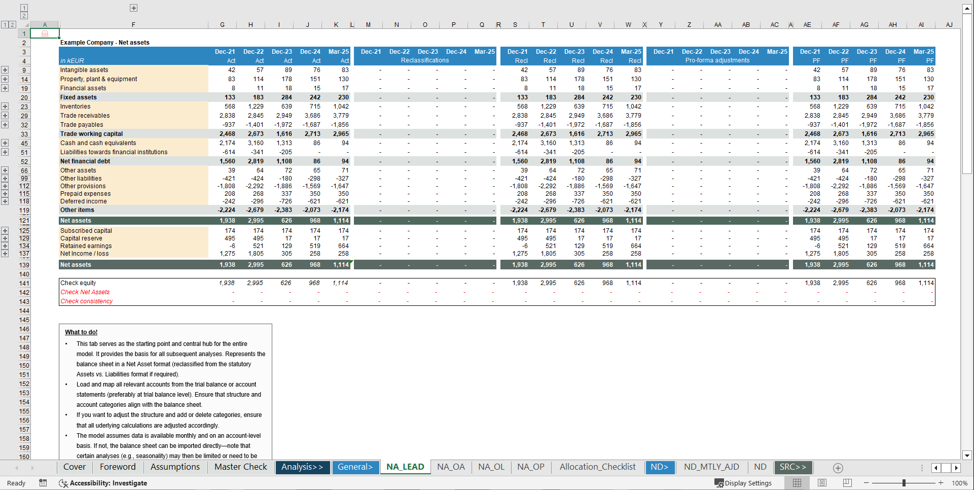 Transaction Services – FDD Net Debt & Debt-Like Items Model (Excel template (XLSX)) Preview Image