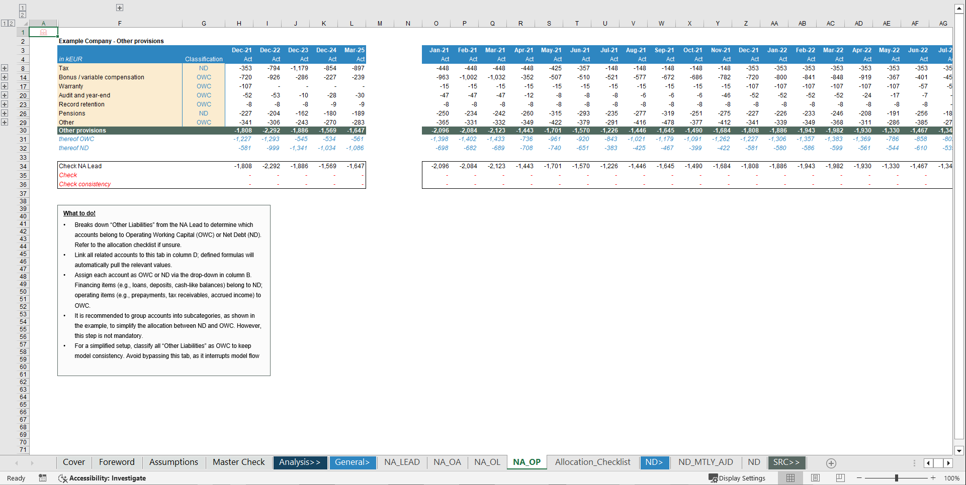 Transaction Services – FDD Net Debt & Debt-Like Items Model (Excel template (XLSX)) Preview Image