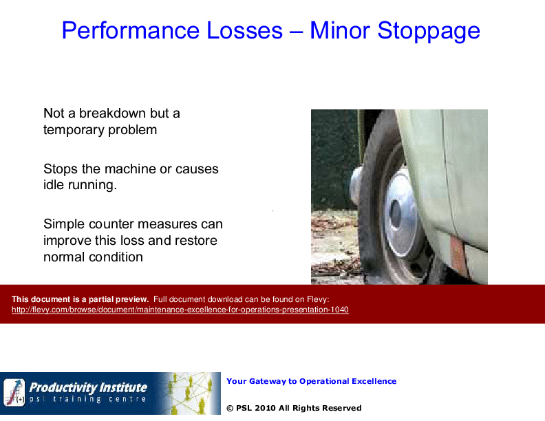 Maintenance Excellence for Operations (82-slide PPT PowerPoint presentation (PPTX)) Preview Image