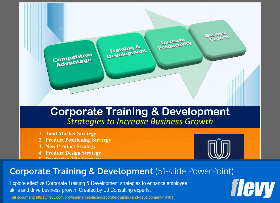Corporate Training & Development (51-slide PPT PowerPoint presentation slide deck (PPTX)) Preview Image
