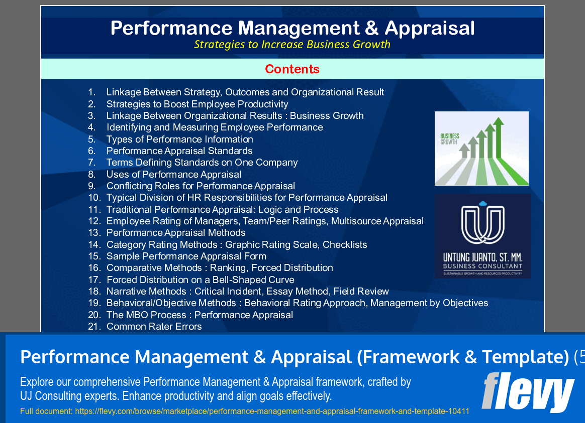Performance Management & Appraisal (Framework & Template) (51-slide PPT PowerPoint presentation slide deck (PPTX)) Preview Image