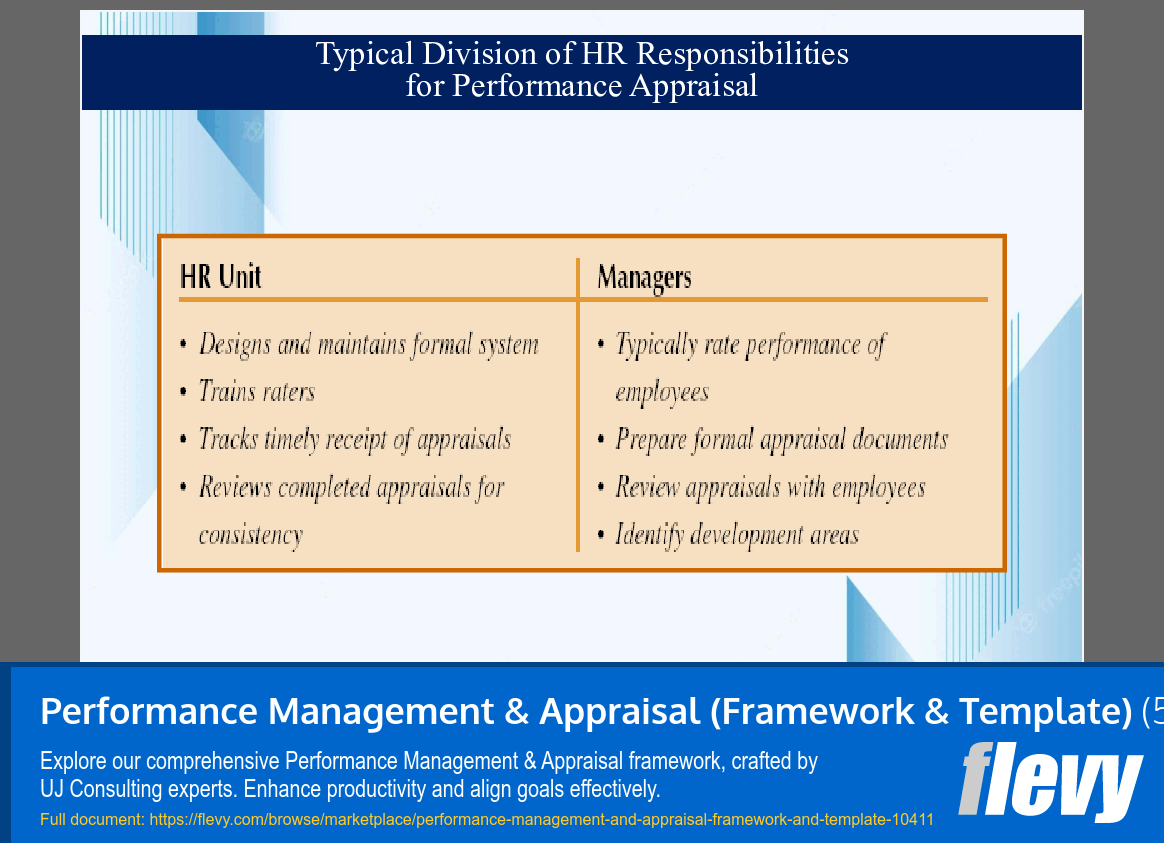 Performance Management & Appraisal (Framework & Template) (51-slide PPT PowerPoint presentation slide deck (PPTX)) Preview Image
