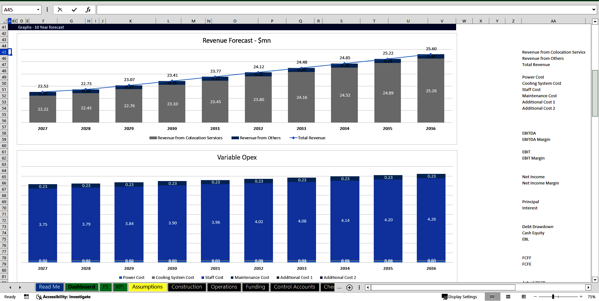 Data Center Setup & Ops Model with Information Memorandum (Excel template (XLSB)) Preview Image
