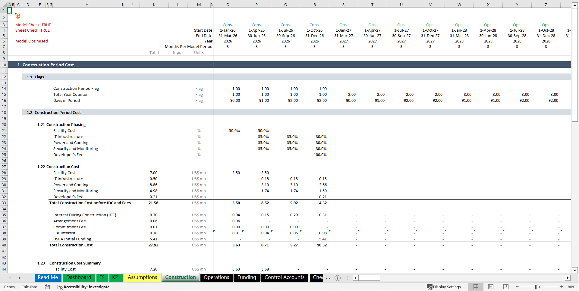 Data Center Setup & Ops Model with Information Memorandum (Excel template (XLSB)) Preview Image