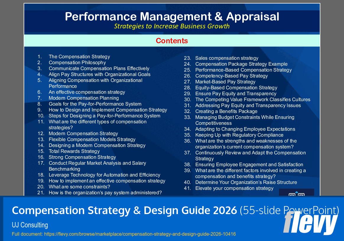 Compensation Strategy & Design Guide 2026 (55-slide PPT PowerPoint presentation slide deck (PPTX)) Preview Image