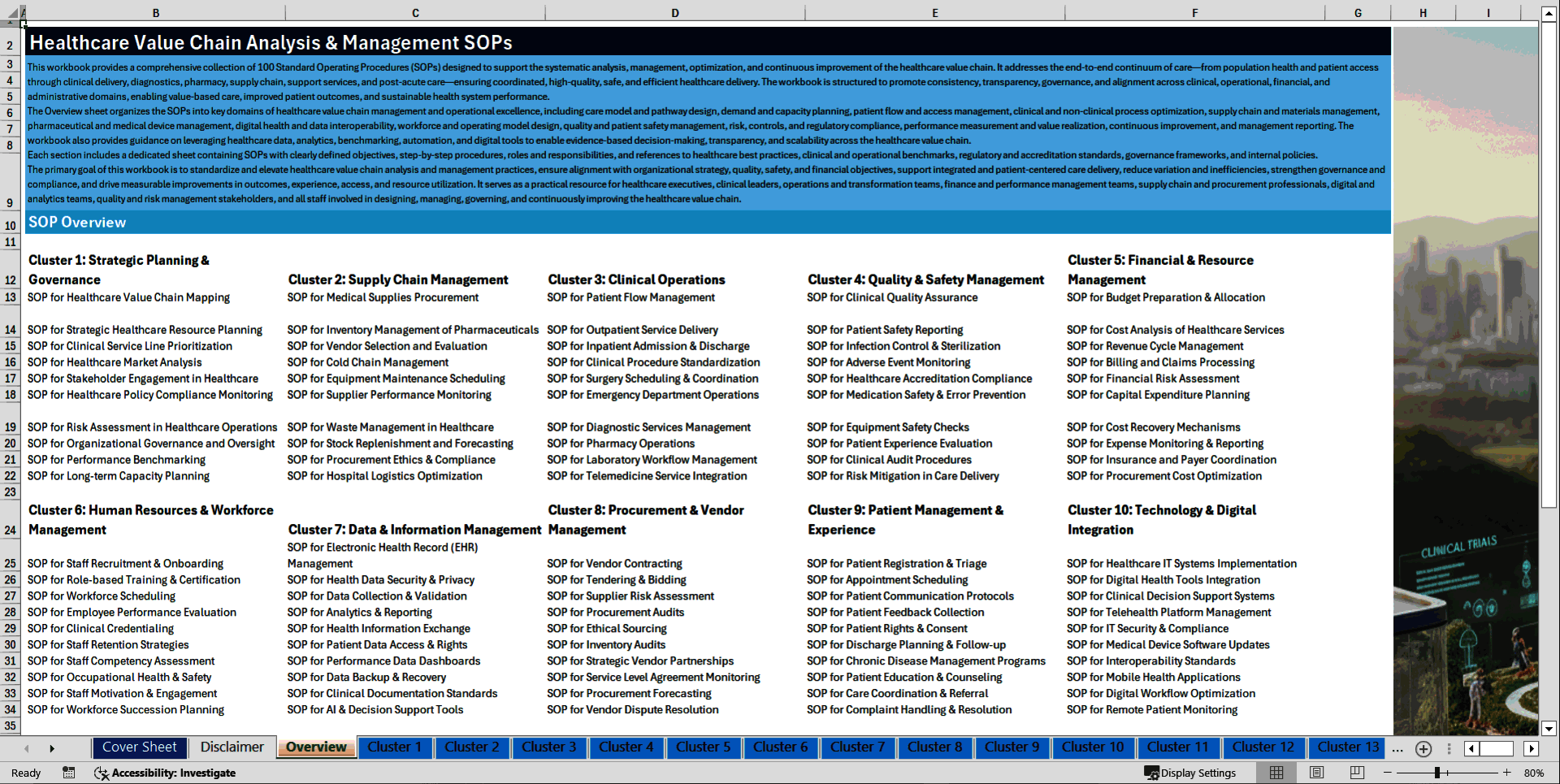 100+ Healthcare Value Chain Analysis & Management SOPs (Excel template (XLSX)) Preview Image