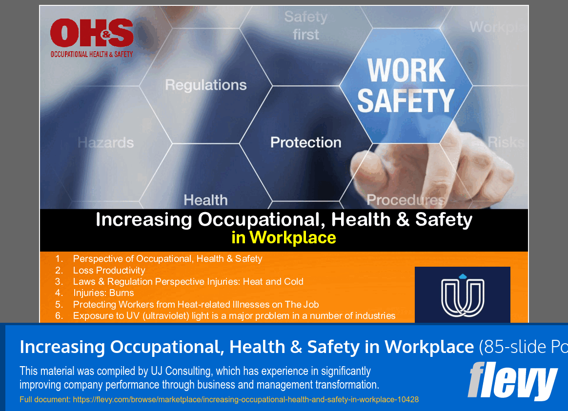 Increasing Occupational, Health & Safety in Workplace (85-slide PPT PowerPoint presentation slide deck (PPTX)) Preview Image