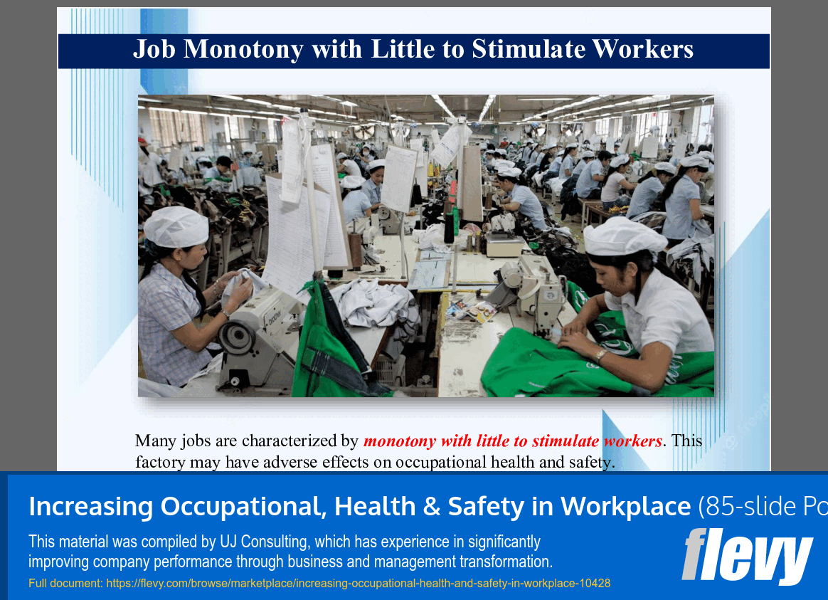 Increasing Occupational, Health & Safety in Workplace (85-slide PPT PowerPoint presentation slide deck (PPTX)) Preview Image