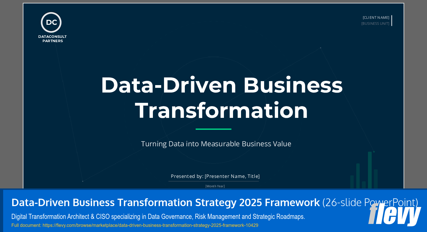 Data-Driven Business Transformation Strategy 2025 Framework (26-slide PPT PowerPoint presentation slide deck (PPTX)) Preview Image