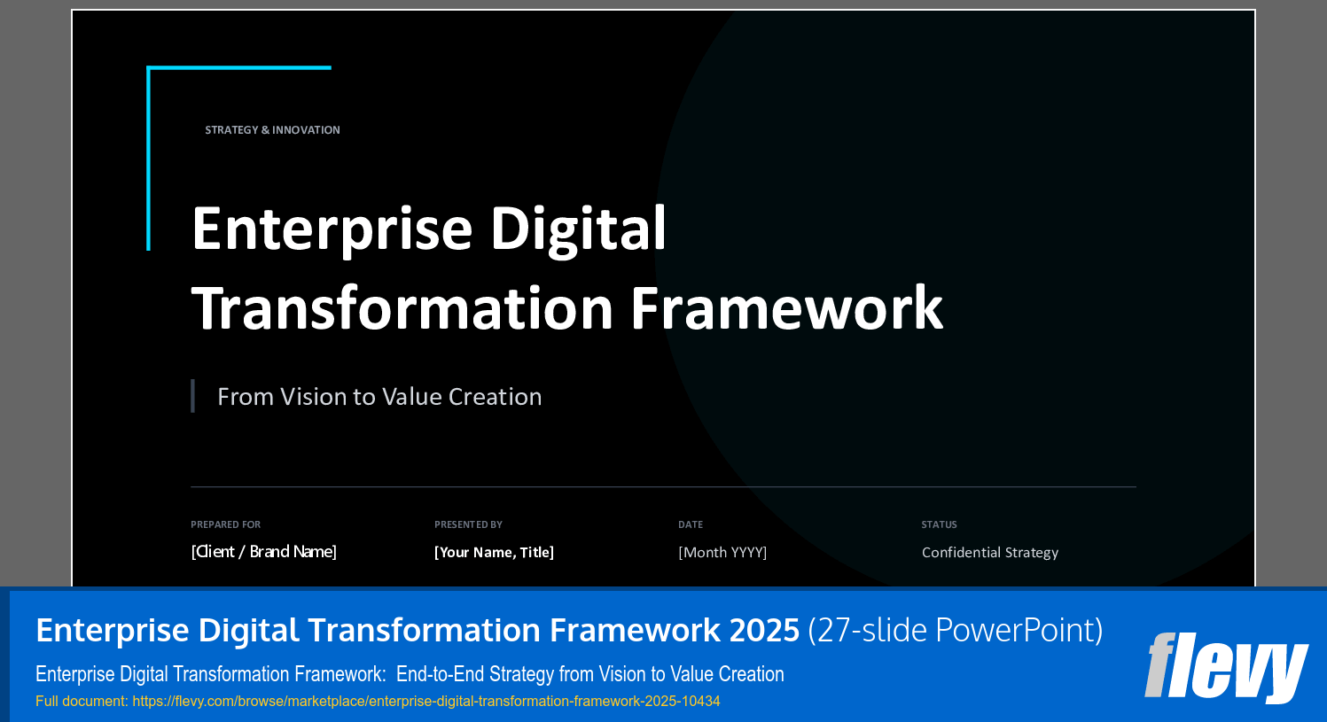 Enterprise Digital Transformation Framework 2025 (27-slide PPT PowerPoint presentation slide deck (PPTX)) Preview Image
