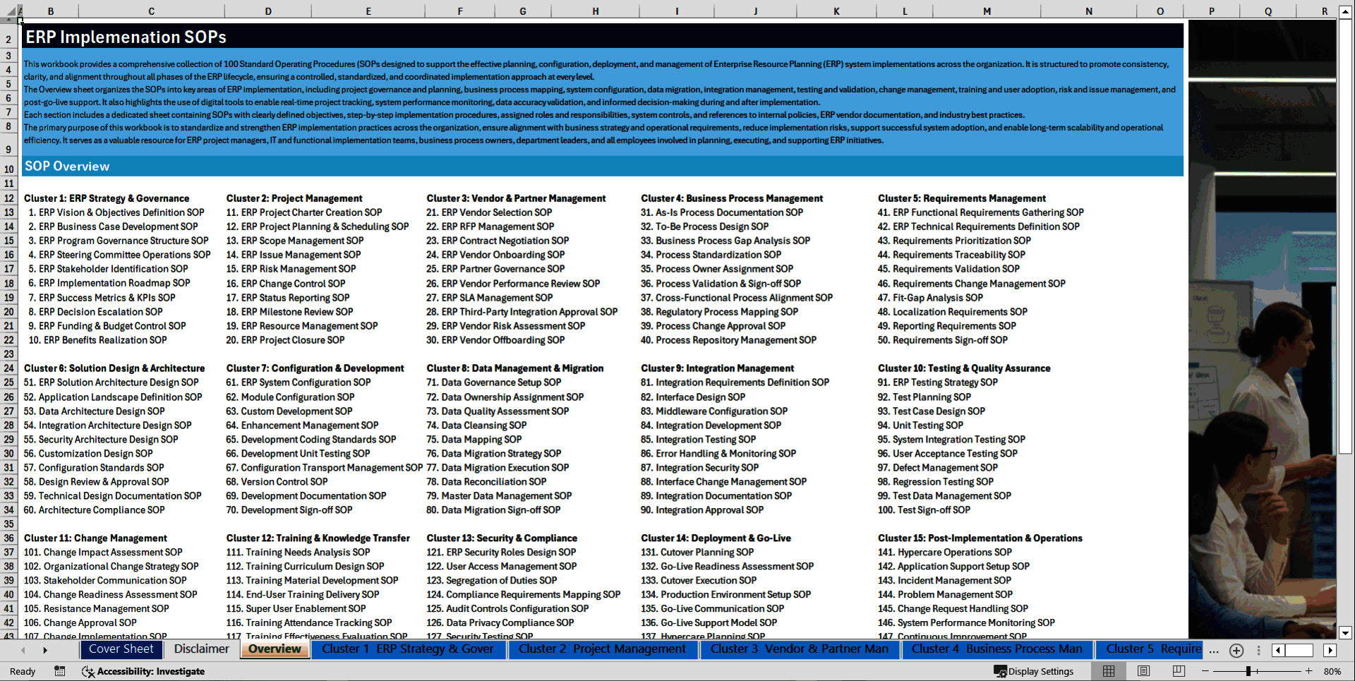100+ ERP Implementation SOPs (Excel template (XLSX)) Preview Image