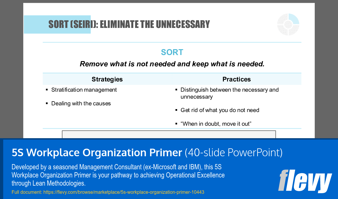 5S Workplace Organization Primer (40-slide PPT PowerPoint presentation slide deck (PPTX)) Preview Image