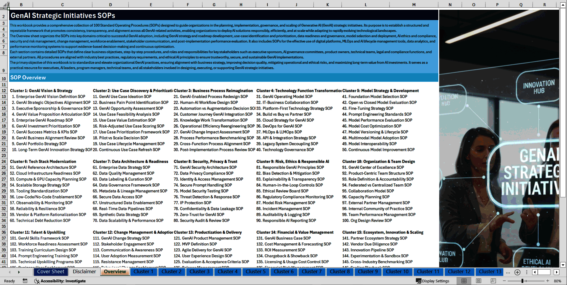 100+ GenAI Strategic Initiatives SOPs (Excel template (XLSX)) Preview Image