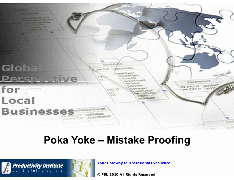 This is a partial preview of Poka Yoke - Mistake Proofing Presentation (50-slide PowerPoint presentation (PPTX)). Full document is 50 slides. 