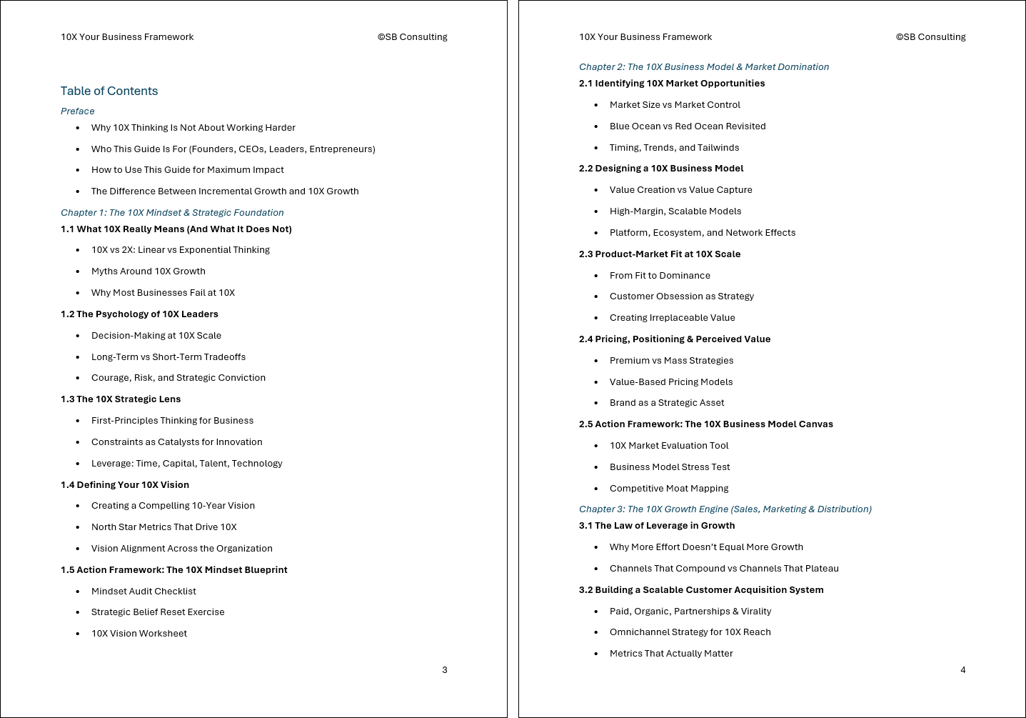 10X Your Business Framework (0-page Word document) Preview Image
