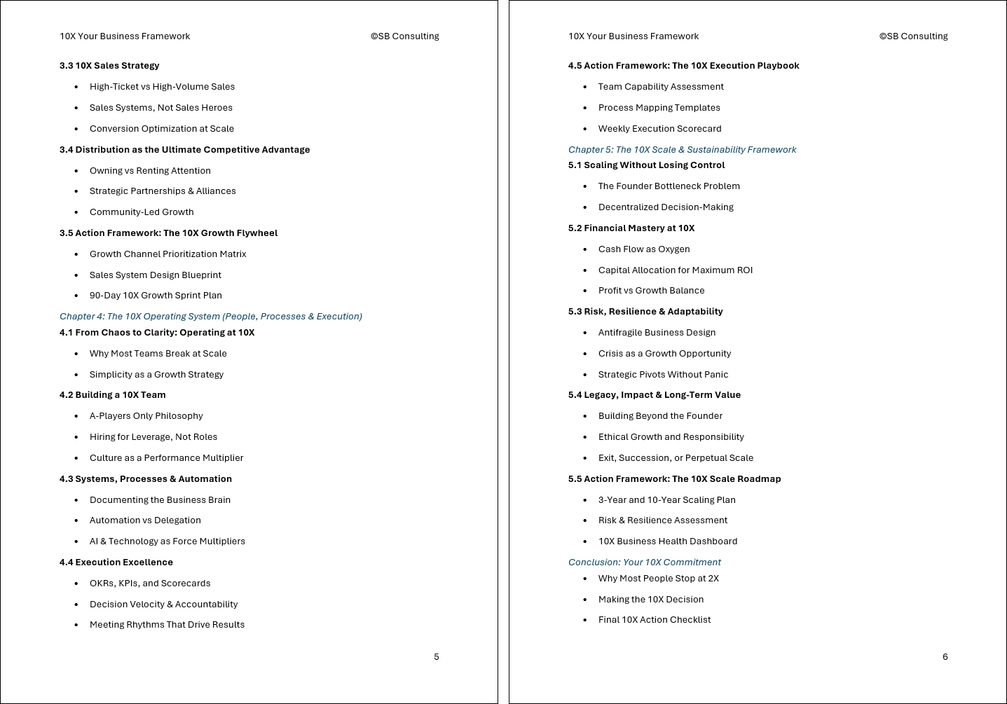 10X Your Business Framework (0-page Word document) Preview Image