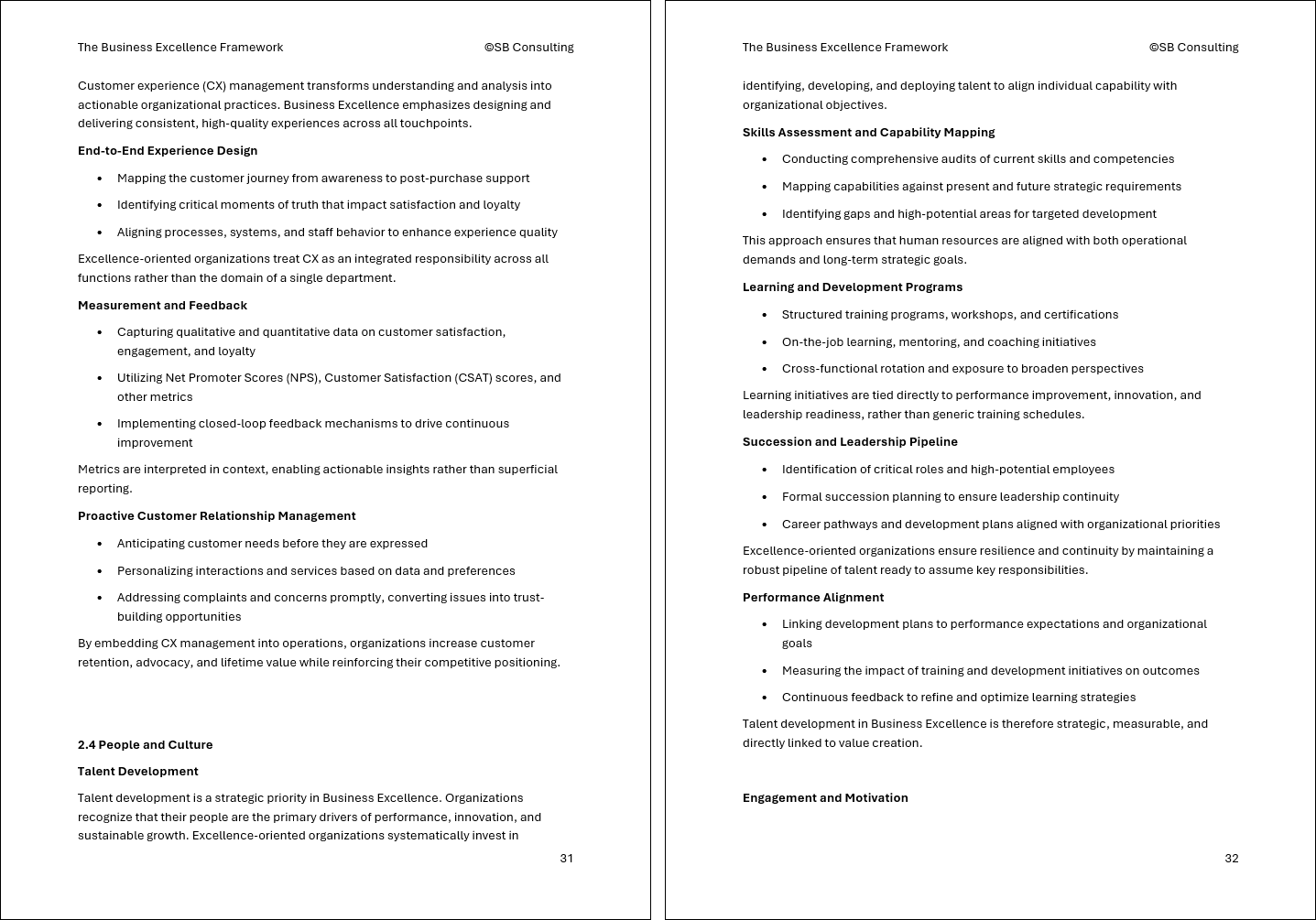 Business Excellence Framework (0-page Word document) Preview Image
