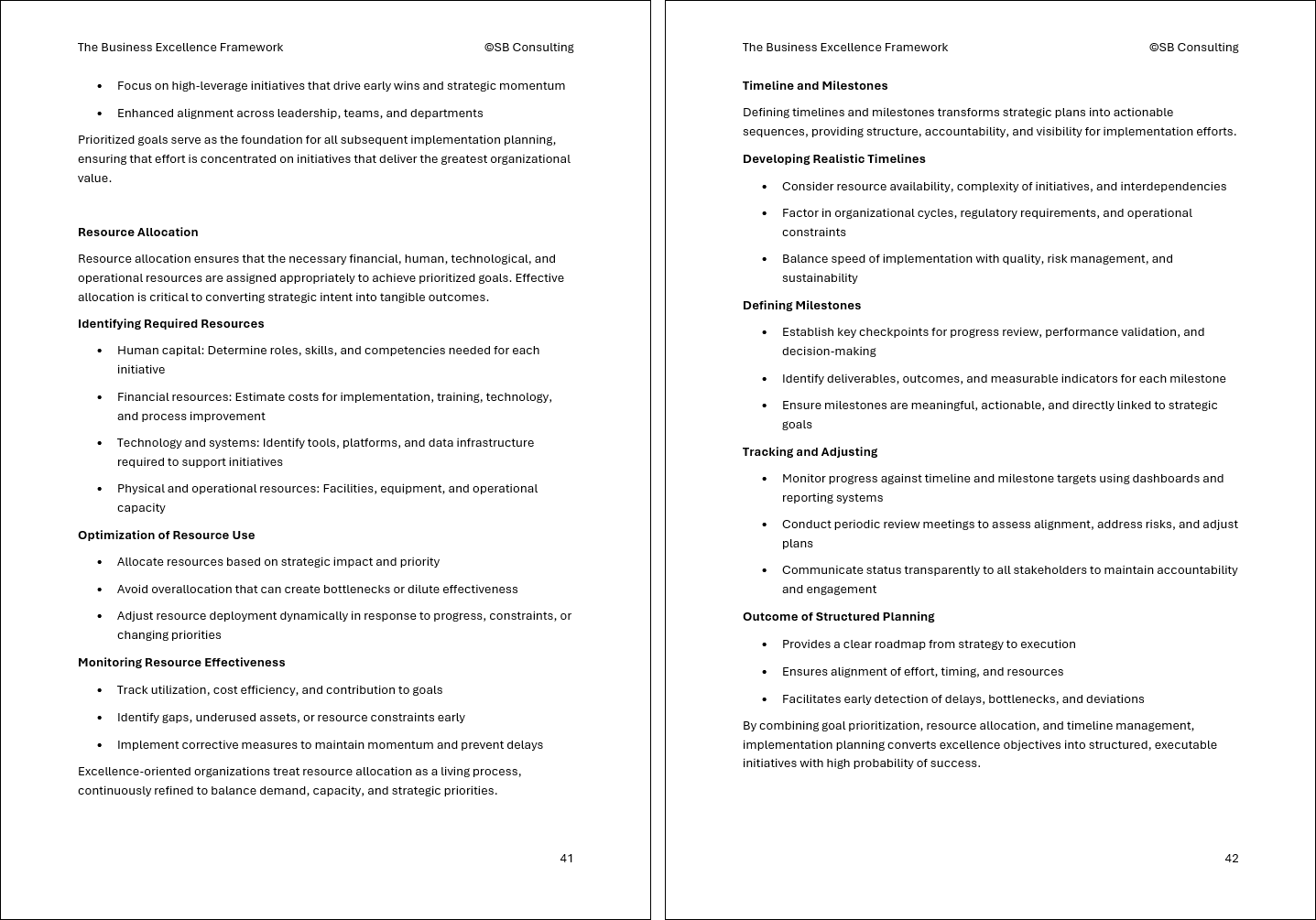 Business Excellence Framework (0-page Word document) Preview Image
