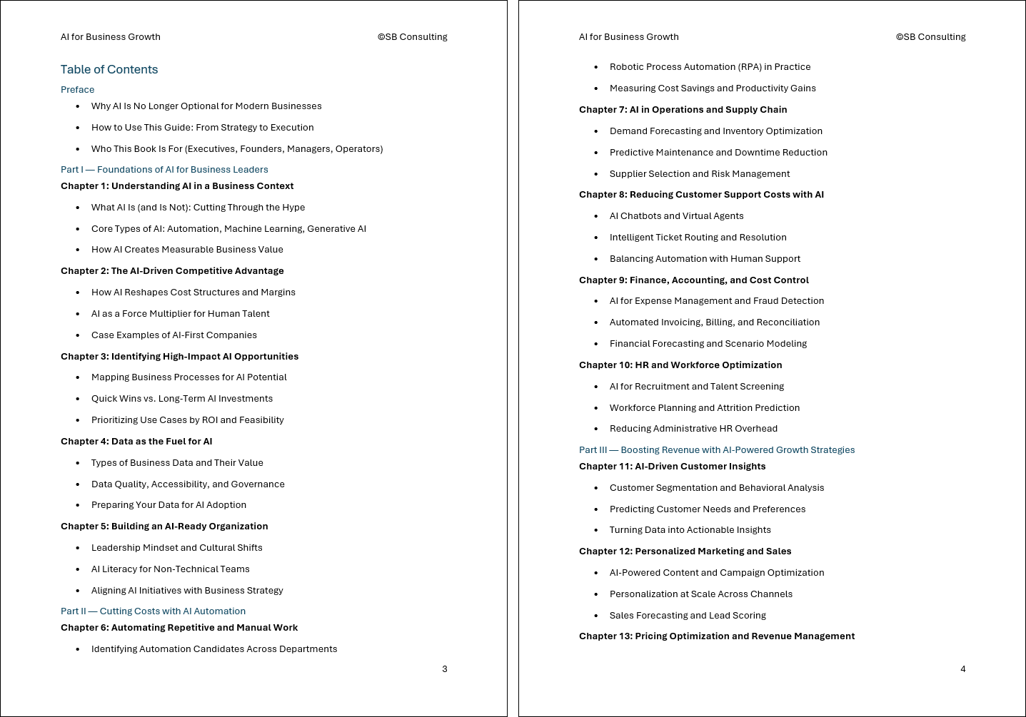 AI for Business Growth Framework (0-page Word document) Preview Image