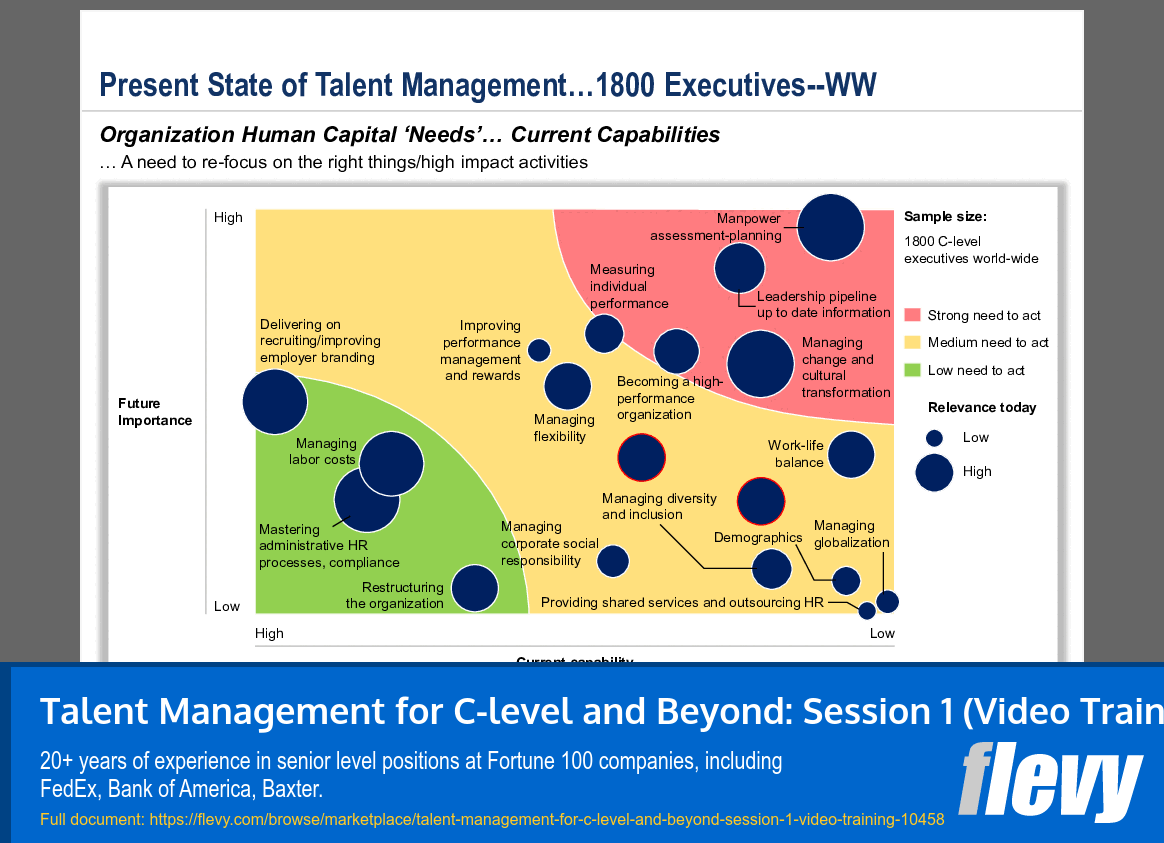 Talent Management for C-level and Beyond: Session 1 (Video Training) (19-slide PPT PowerPoint presentation slide deck (PPTX)) Preview Image