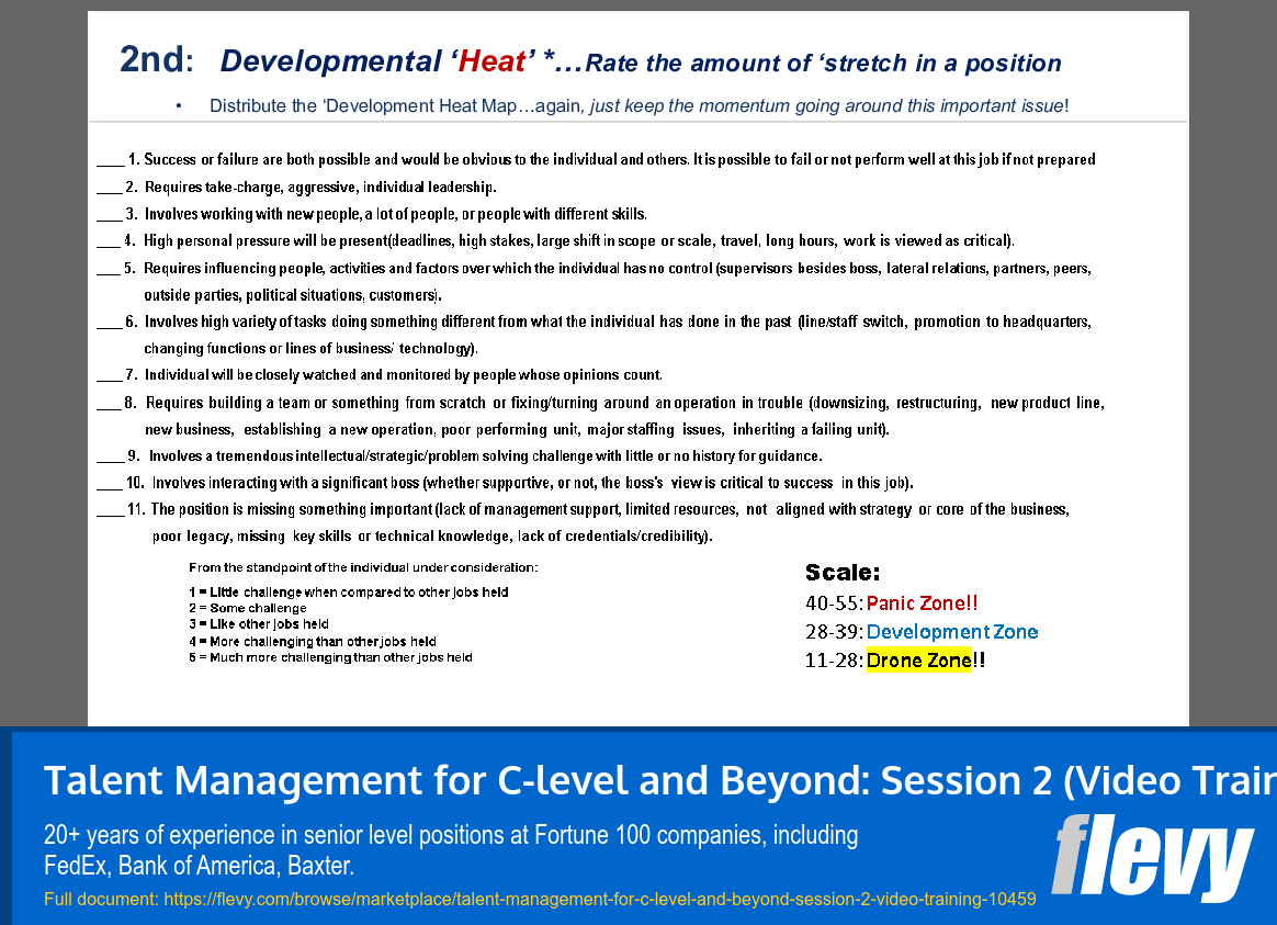 Talent Management for C-level and Beyond: Session 2 (Video Training) (42-slide PPT PowerPoint presentation slide deck (PPTX)) Preview Image