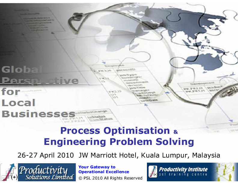 Process Optimization & Engineering Problem Solving (220-slide PPT PowerPoint presentation (PPT)) Preview Image