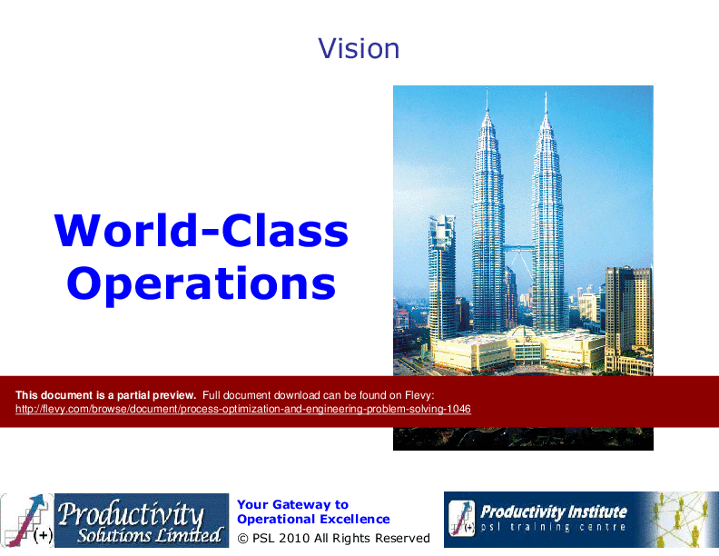 Process Optimization & Engineering Problem Solving (220-slide PPT PowerPoint presentation (PPT)) Preview Image